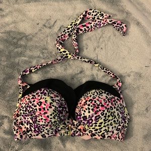 Leopard print Victoria’s Secret bikini top 32C